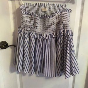 Three quarter bell sleeve off the shoulder striped shirt!